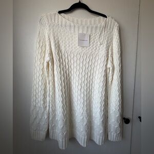 Croft & Barrow Ivory Cable Knit Sweater – XL | Cozy Classic Cottagecore